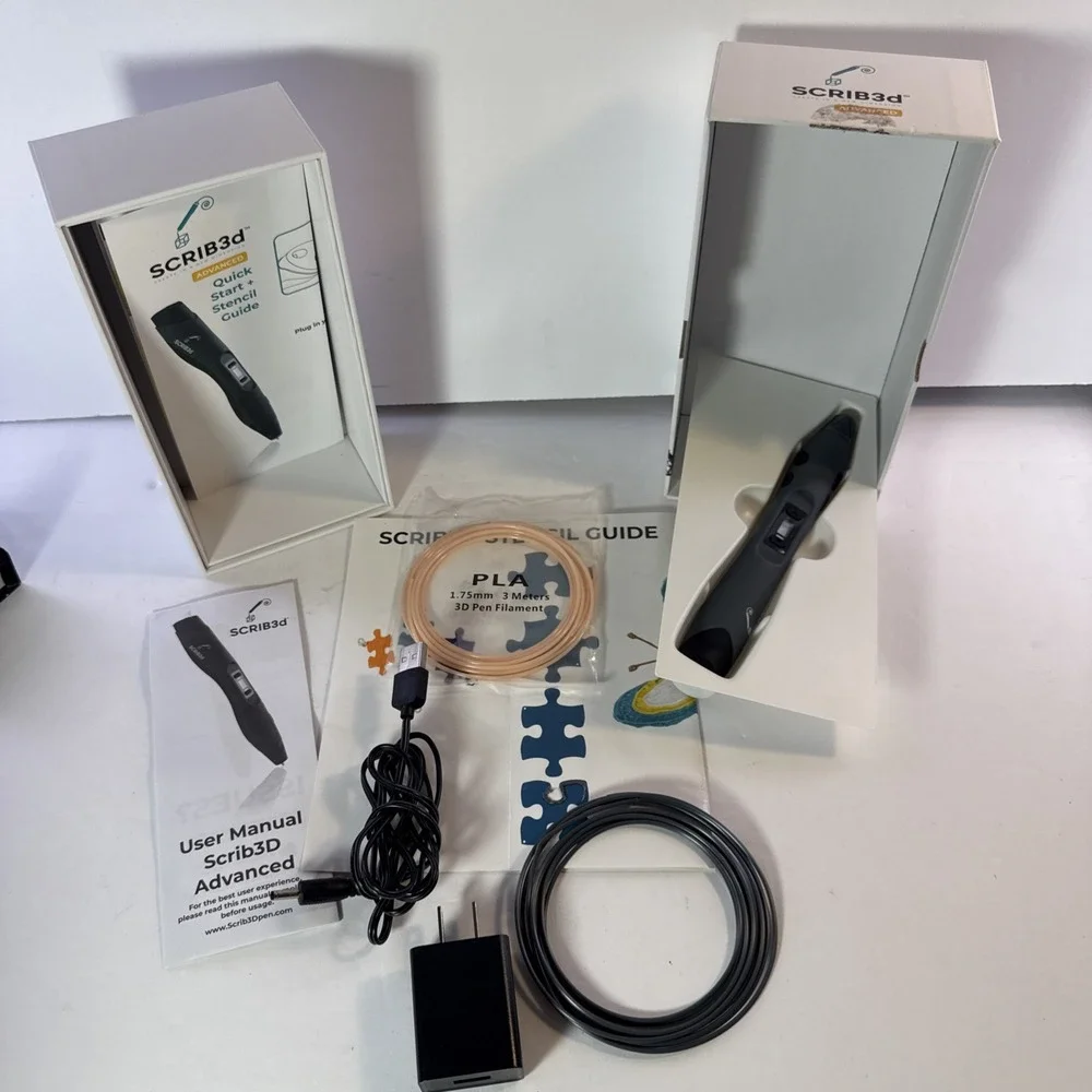SCRIB3D Advanced 3D Printing Pen Grey Complete Kit Great Condition Tested